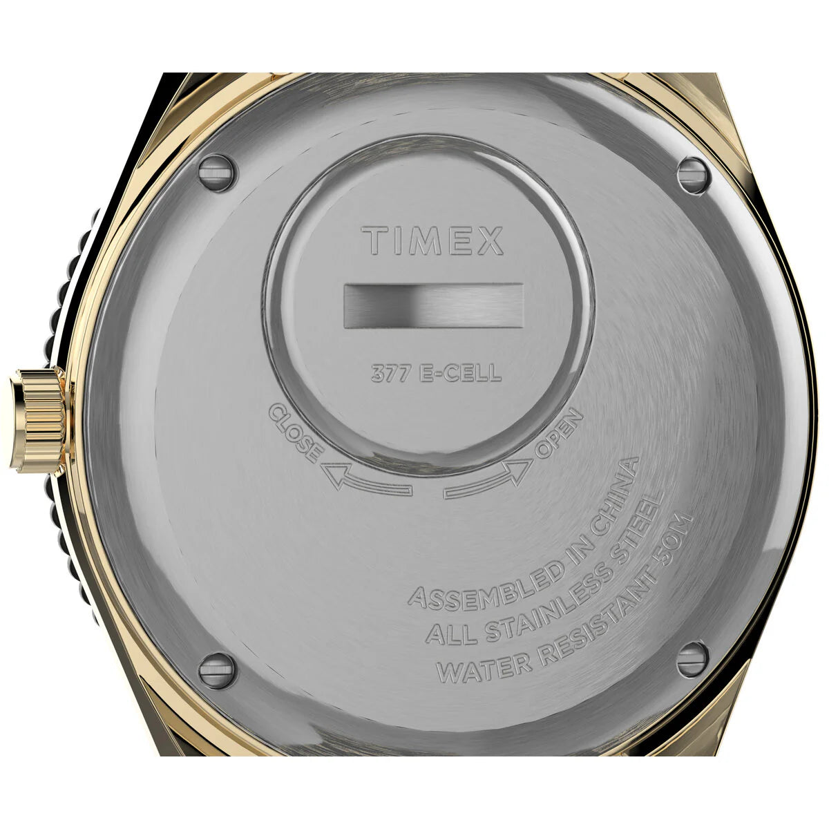 Q Timex Reissue St Steel Bracelet Gold Beige Dial Watch (Men) - TW2V18700U9