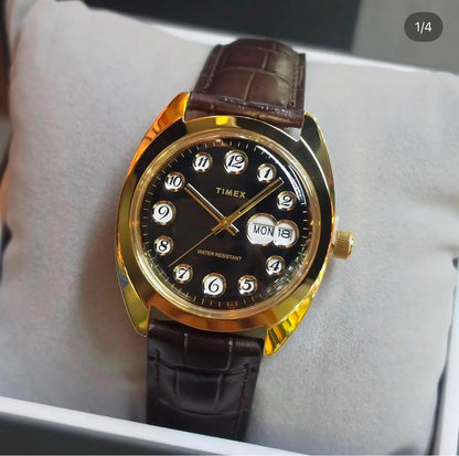 Timex 1976 Rotary Phone Dial Reissue 37mm Leather Strap Men's Watch – TW2Y82100UJ
