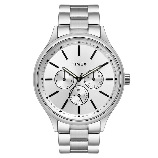 Timex Fashion Men's Silver Dial Round Case Multifunction Watch TWEG18409