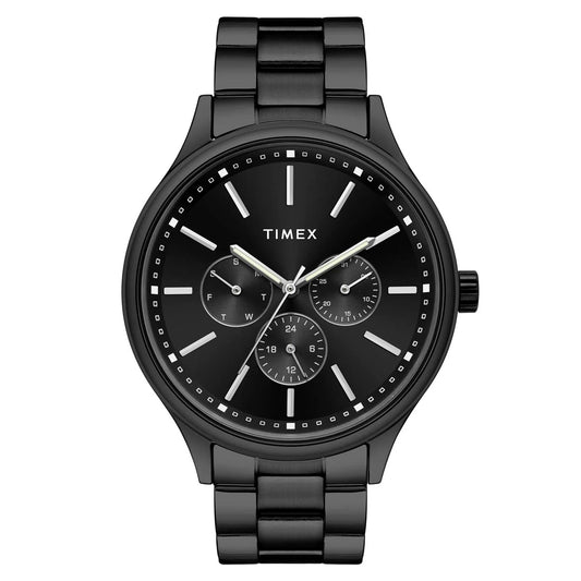 Timex Fashion Men's Black Dial Round Case Multifunction Watch - TWEG18410