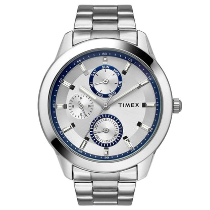 Timex Fashion Men's Silver Dial Round Case Multifunction Watch - TWEG18506