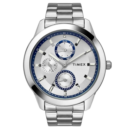 Timex Fashion Men's Silver Dial Round Case Multifunction Watch - TWEG18506