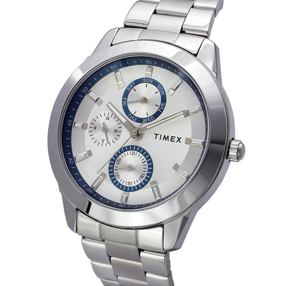 Timex Fashion Men's Silver Dial Round Case Multifunction Watch - TWEG18506