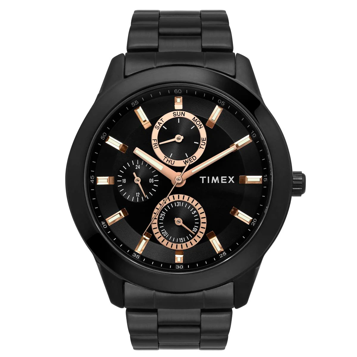 Timex Men's Black Dial Multi-Function Stainless Steel Watch TWEG18508