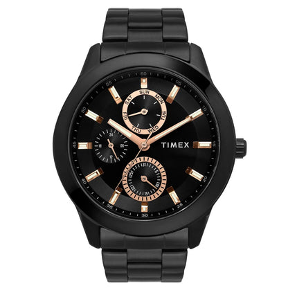 Timex Men's Black Dial Multi-Function Stainless Steel Watch TWEG18508