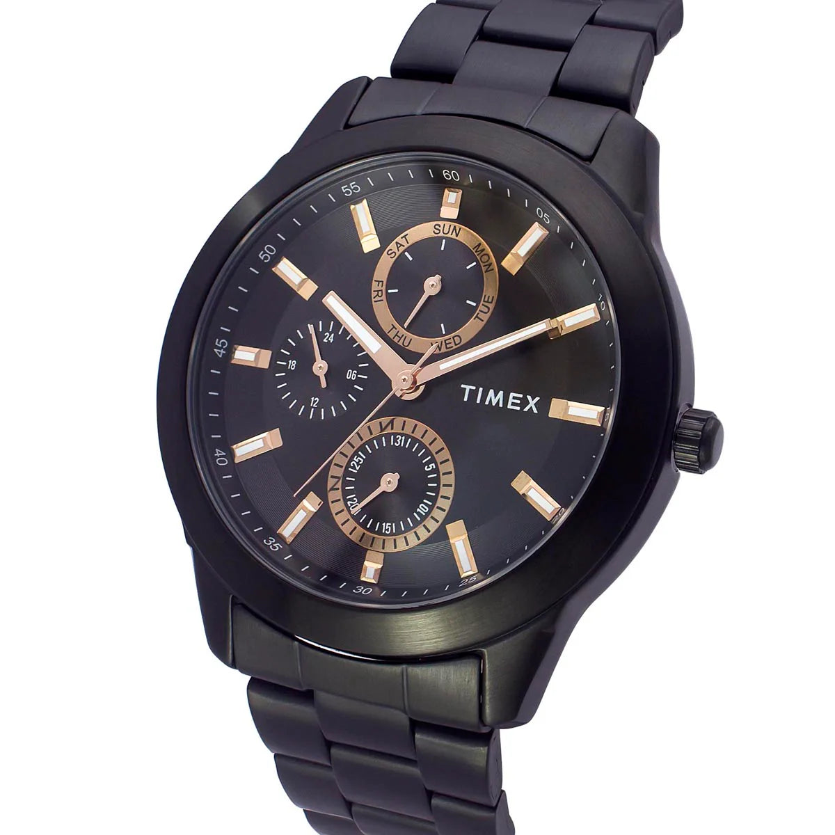 Timex Men's Black Dial Multi-Function Stainless Steel Watch TWEG18508