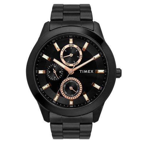 Timex Men's Black Dial Multi-Function Stainless Steel Watch TWEG18508 - Buy Now at Sai Creations Watches