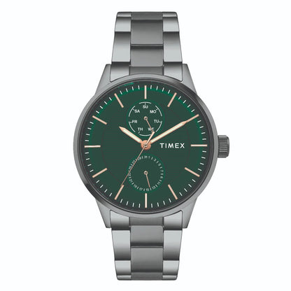 Timex Fashion Men's Green Dial Round Case Multifunction Watch -TWEG19905