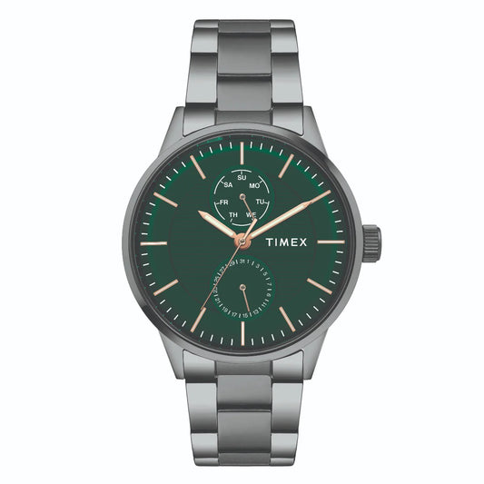 Timex Fashion Men's Green Dial Round Case Multifunction Watch -TWEG19905