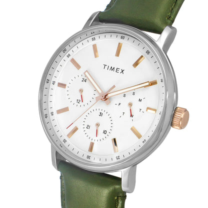Timex Fashion Men's White Dial Round Case Multifunction Watch -TWEG20015