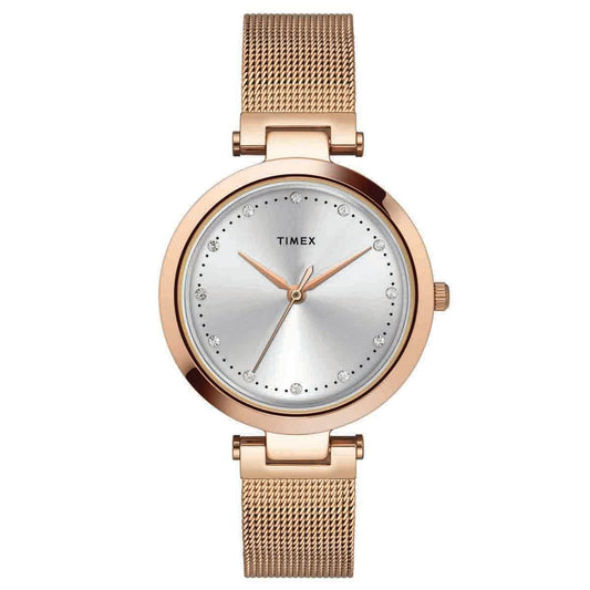Timex Fashion Women's Silver Round Dial Watch -TWEL11823