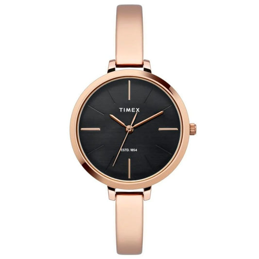 Timex Fashion Women's Black Dial Round Case Watch -TWEL12805